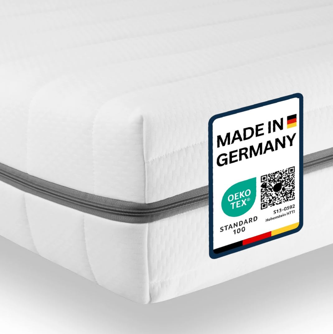 Matratze 120x190 - Ergonomische Kaltschaummatratze - 7-Zonen-Matratze H2 H3 - Oeko TEX Zertifiziert - Waschbarer Bezug - 2in1 Matratzen Härtegrad - atmungsaktiv - Höhe 15 cm