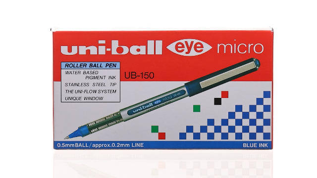 12 Penne Rollerball Uni-ball UB-150 - Inchiostro Blu 0.5mm, Resistente - Foto 9