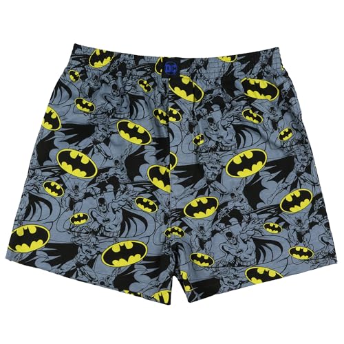DC Comics Batman Boxer Shorts Men's Action Poses Bat Signal Logo Underwear