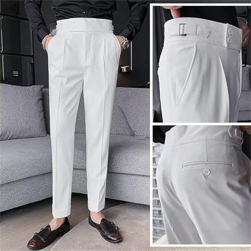 Mixgent Pants for Men,Quick Dry Pleated Dress Pants,Mens Business High Waisted Stretch Classic Fit Straight Trousers 5