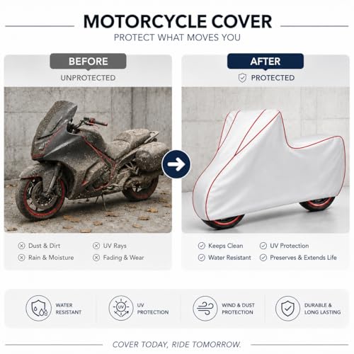 Image of My NEW Covers 100% Water Resistance MT-15 Bike Cover | Taffeta Body Cover for Rain & Sun | UV Protection, Dustproof, Scratch Resistant, Windproof, Heat Resistant, Vehicle Specific Fit