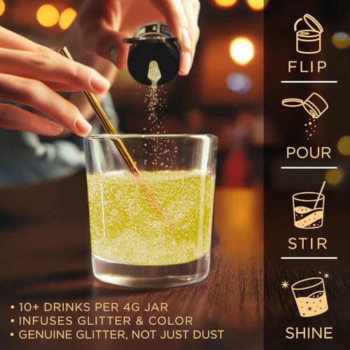 Brew Glitter – Yellow (4g 1x Shaker Jar) | Genuine Edible Drink Glitter Created for Cocktails, Beer, Wine, Soda, Tea, Lemonade, Juice, Garnish, & Any Other Beverage Brew Glitter – Yellow (4g 1x Shaker Jar) | Genuine Edible Drink Glitter Created for Cocktails, Beer, Wine, Soda, Tea, Lemonade, Juice, Garnish, & Any Other Beverage