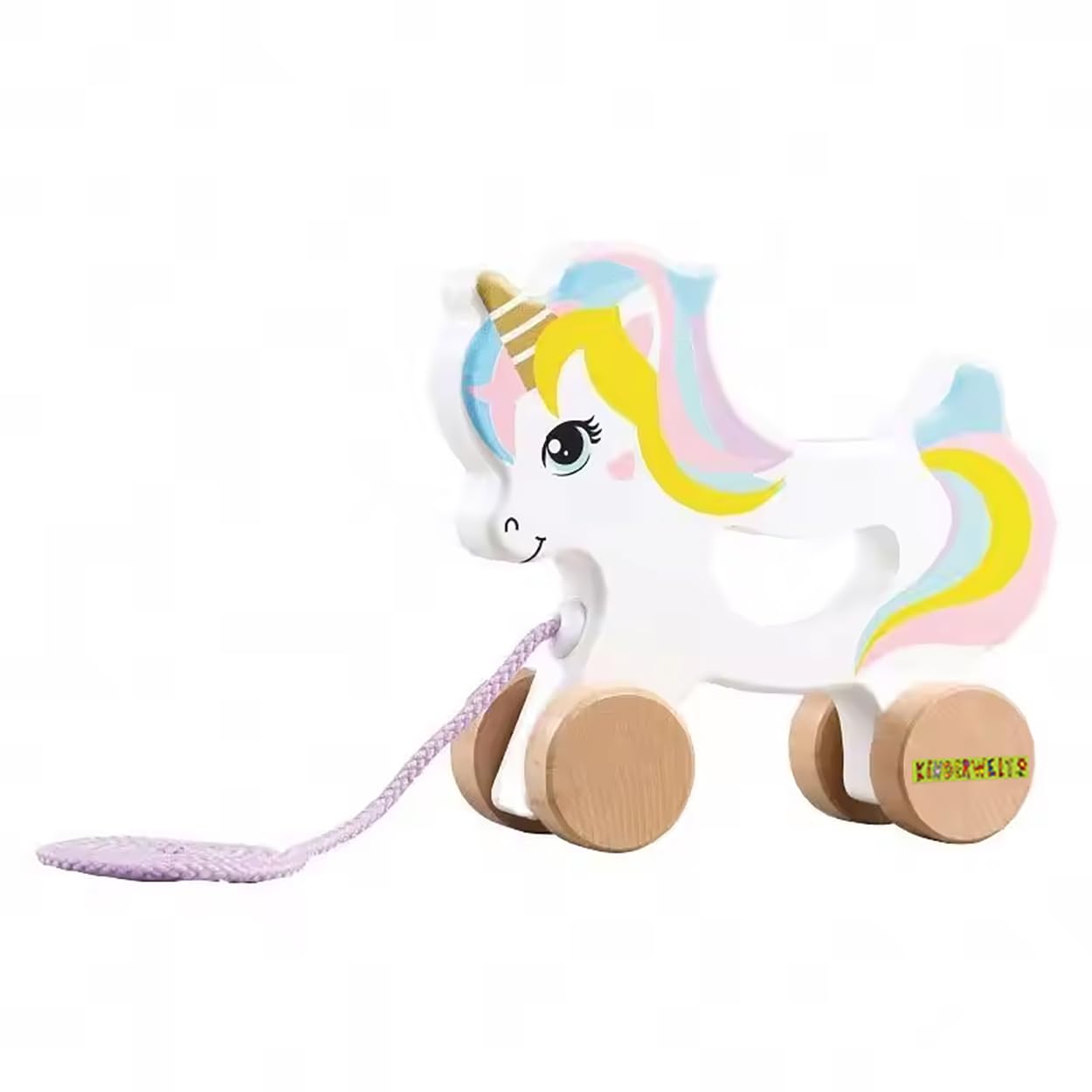 Wooden Unicorn Pull Along Toy, Child-friendly Educational Toy, Children's Toy for Pulling, Pushing and Playing