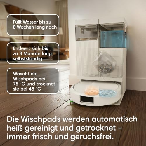 iRobot Roomba® Plus 515 Combo Roboter + AutoWash™ Dock, 22Kpa, Multifunktions‑Dock, Wäscht und trocknet die Wischpads bei heißer Temperatur… – Ansicht 3