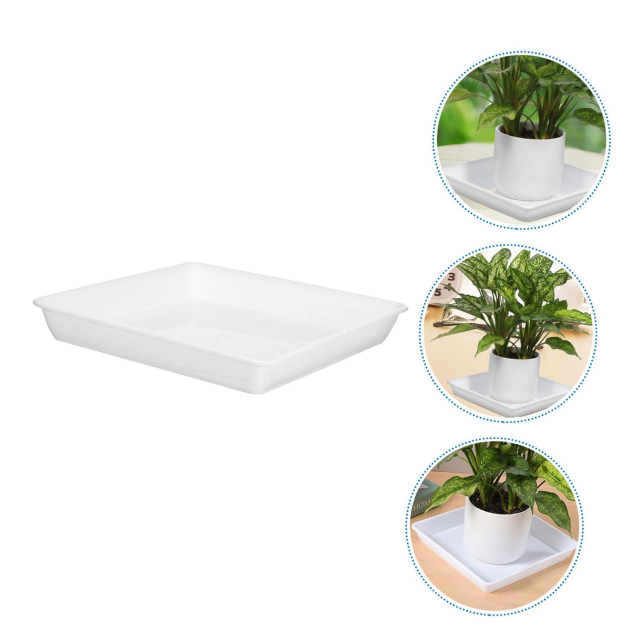 UPKOCH 2 Platillos para Macetas Cuadrados De Plástico Grueso 13.77 Pulgadas Bandeja De Goteo para Plantas Suculentas Jardín Interior Y Exterior Recolección De Agua