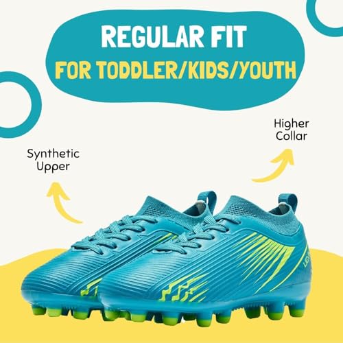 Boys Girls Soccer Cleats - Kids Dynamic Collar Football Shoes - Firm Ground Outdoor(Toddler/Little Kid/Big Kid)2