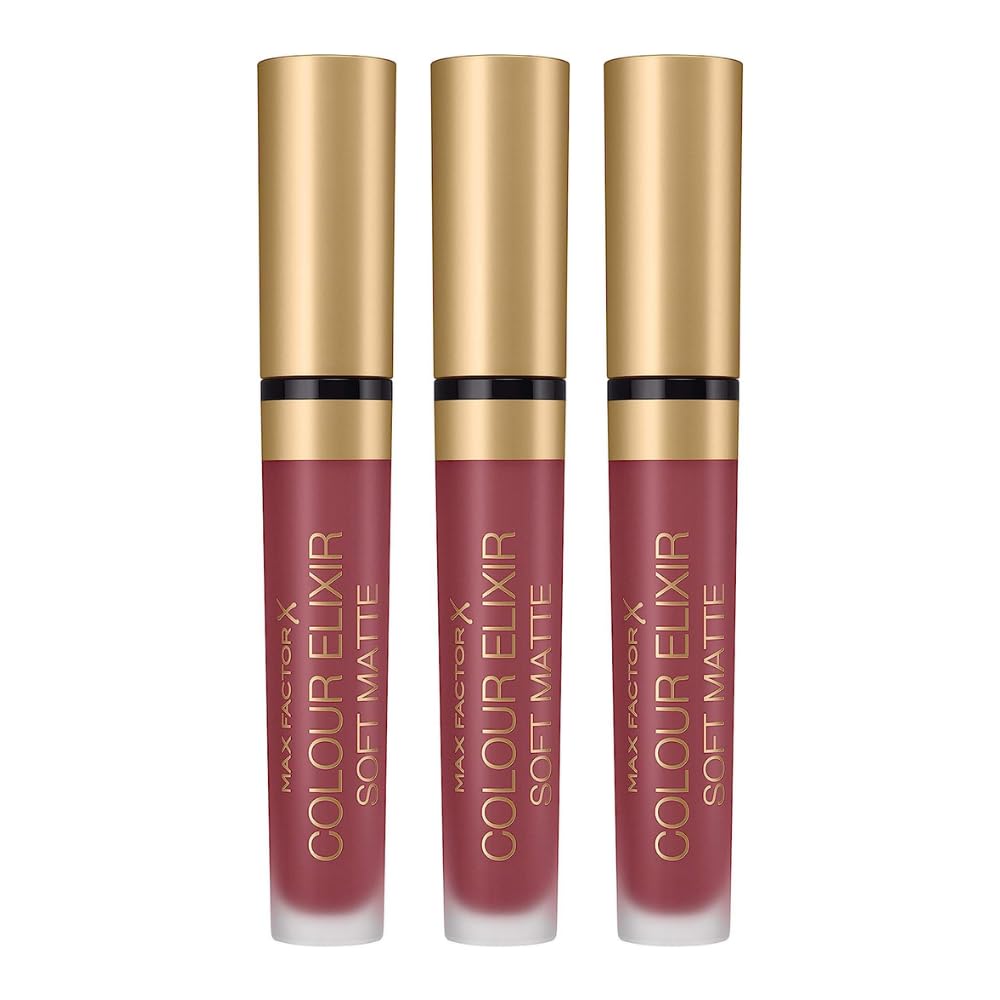 3 x Max Factor Colour Elixir Soft Matte Liquid Lipstick - 040 Soft Berry