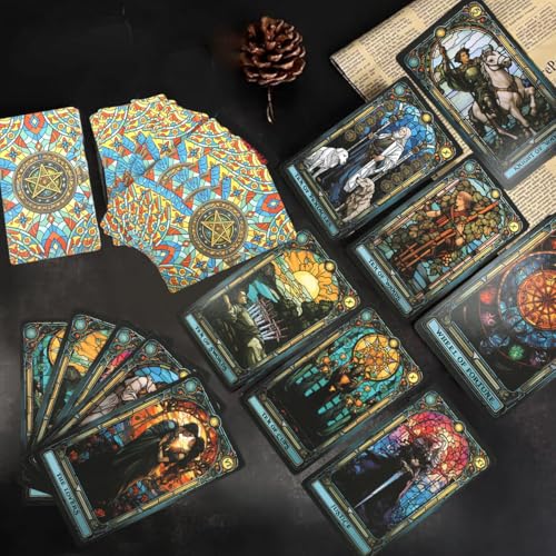 Image of PATPAT 78 Tarot Cards Telling Game Beginner's Tarot Card Deck Mystical Church-Themed Beautiful Illustration Guiding Cards for Self Discovering, Personal Reflection, Divination, Gift