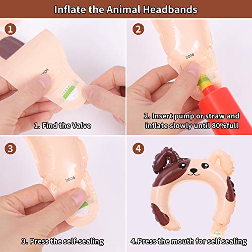 Valentines Day Cards For Kids - Animal Valentines Greeting Cards for School Classroom Exchange Party Supplies- Include 28 Animal Valentine Cards, 28 Inflatable Animal Headbands, 28 Gift Envelopes.