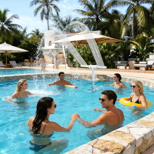 Cascade de piscine contre l'eau chaude : arroseur double de cour