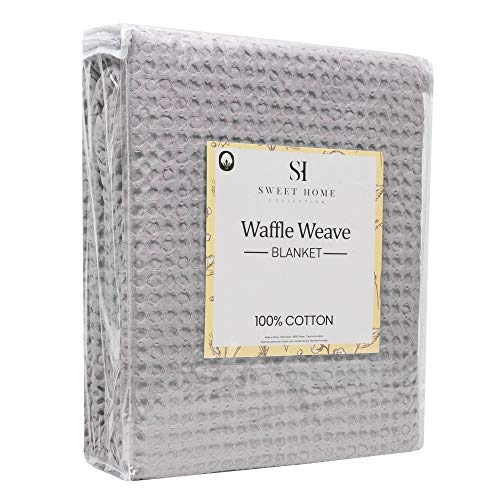 Couverture gaufree 100% coton thermoregulatrice lot de 6 plaids doux et legers