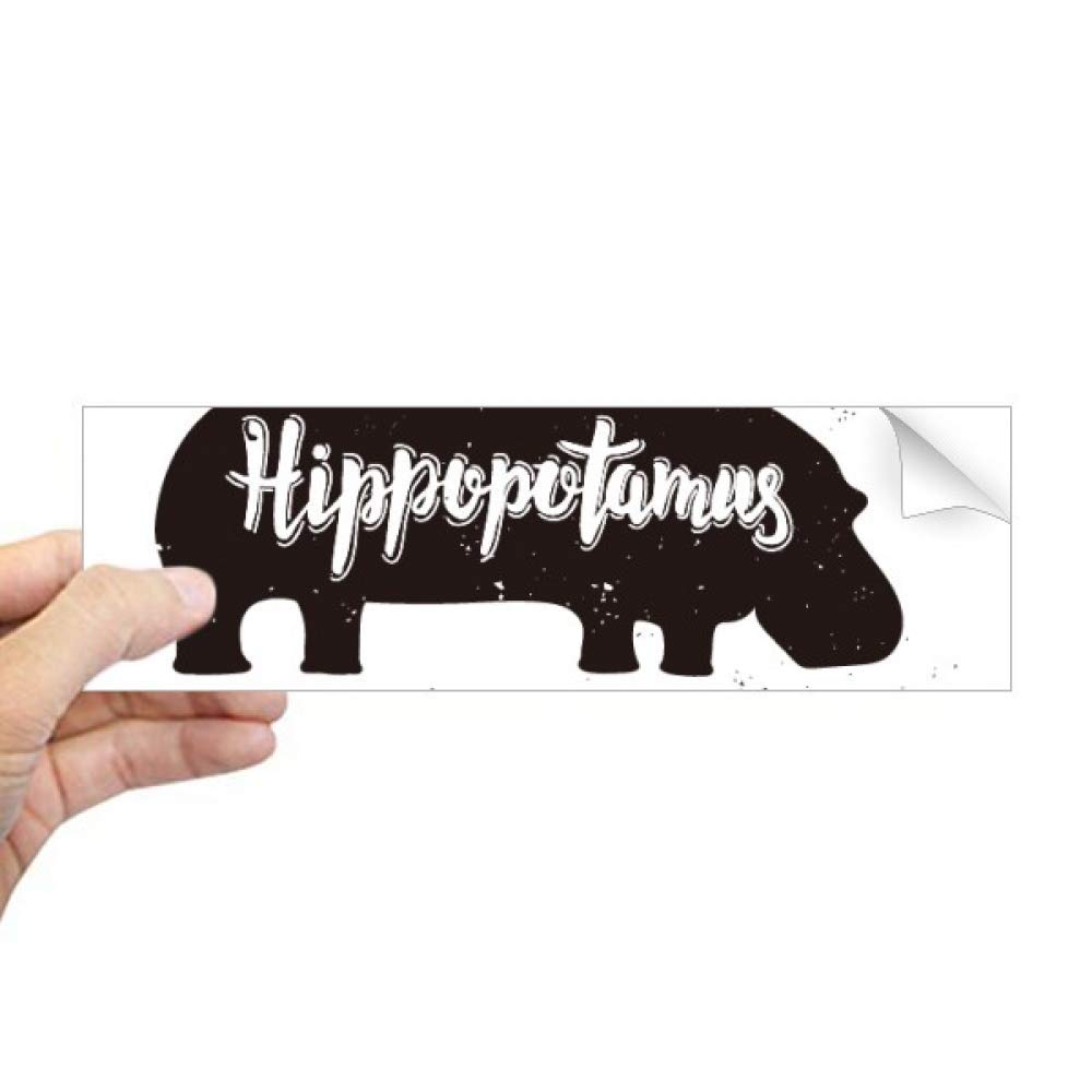 Autocollant rectangulaire hippopotame pour personnaliser un cahier ou ordinateur