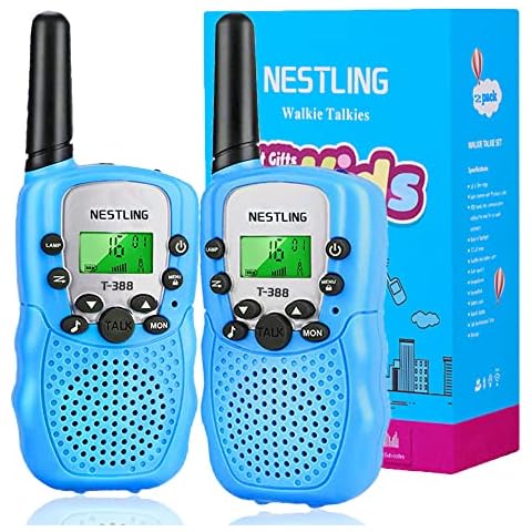 Nestling 2pcs Walkie Talkie Niños, 8 Canales LCD Pantalla VOX Larga Distancia Cover