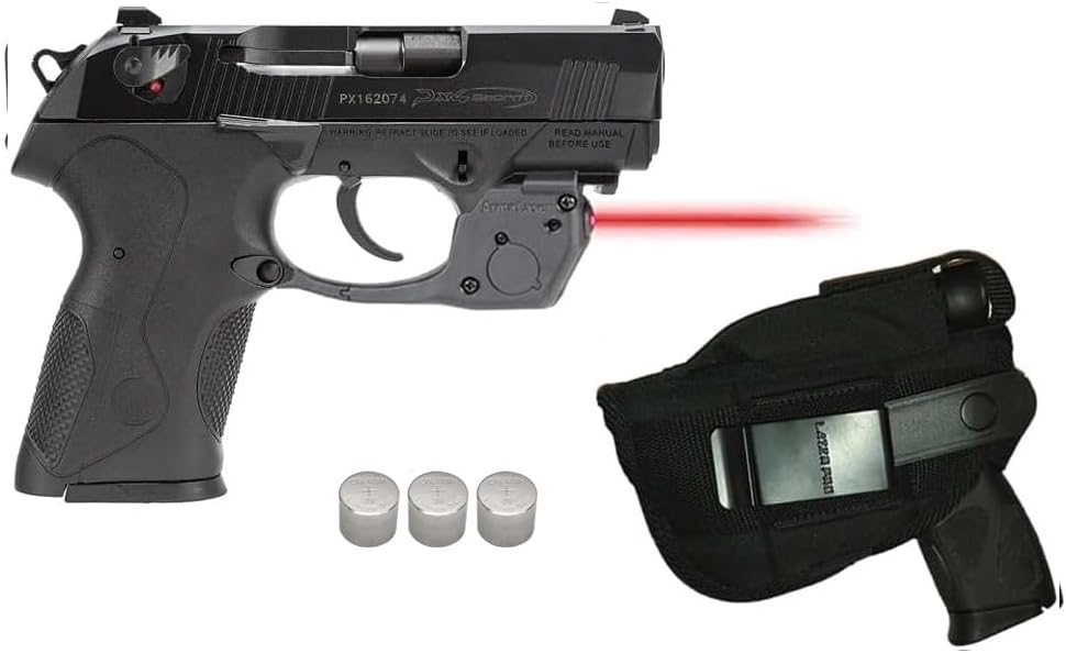 Laser Kit for Compact Beretta Px4 Storm (Does not fit Sub-Compact) w/LASERPRO Tactical Holster, Touch-Activated ArmaLaser TR34 / TR34s Red Laser & 2 Extra Batteries