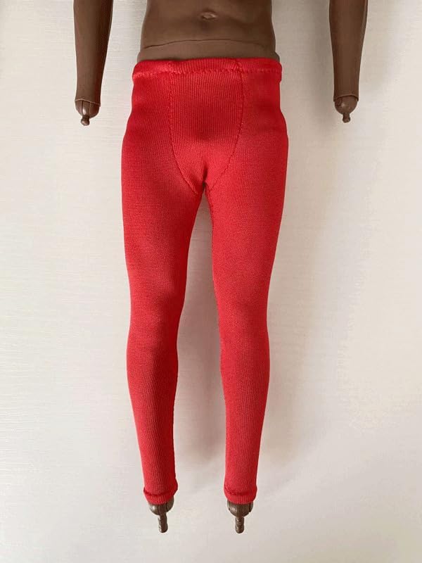 1/6 Scale Sodier Clothes Accessories Tights Pants Trousers Model for 12" Male (Red)