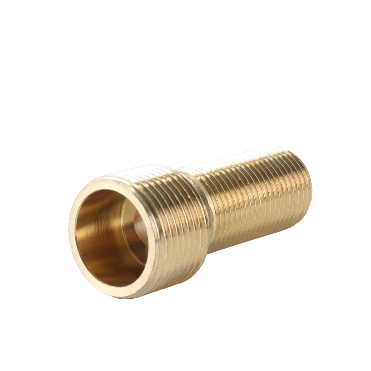 Adaptador de bañera con rosca macho G1/2 a G3/4, paquete de 2, latón, brazo oscilante excéntrico para grifo, montaje en pared (amarillo), 7 cm