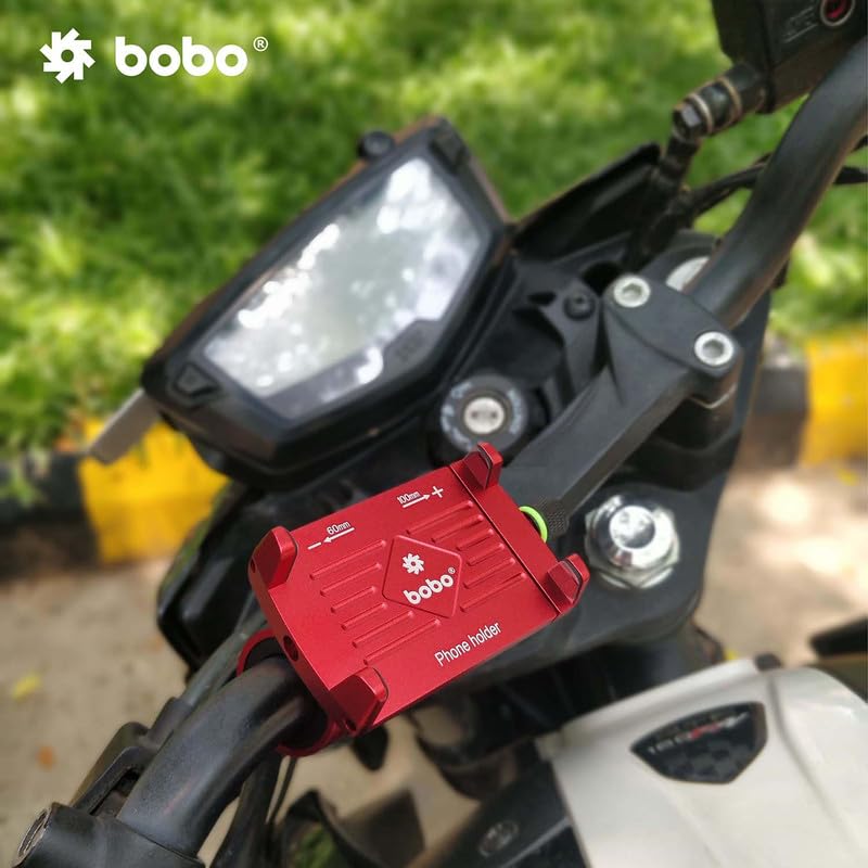 Image of BOBO BM3 Aluminium Waterproof Bike /Motorcycle /Scooter Mobile Phone Holder Mount, Ideal for Maps and GPS Navigation (Red)