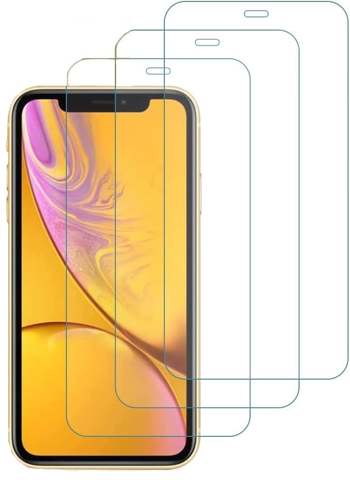 New&Teck Lot de 3 Verre Trempé pour iPhone 11/XR 6,1 Pouces, Film Protection Ecran, [Anti-Rayures], [Sans Bulles], [Installation Facile], Ultra Résistant Dureté 9H Glass
