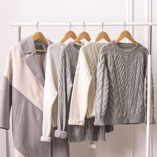 Image of Cozymood Sturdy Wooden Hangers 20 Pack Durable & Slim Clothes Hanger with 360 Rotatable Hook Natural Finish & Notches Wood Hangers Premium Coat Hanger for Closet Clothes Hangers (Natural)