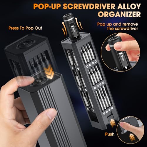 Image of 3.7V Mini Electric Screwdriver,Cordless Precision Screwdriver Set,50 in1 Magnetic Bits,Small Repair Tool Kit with Magnetic Storage,5 Torque, LED Display for Electronics Computer,Phone,Glasses,Watch