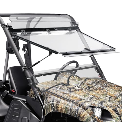 KEMIMOTO Flip Windshield Compatible with 2006-2008 Rhino 450, 200...