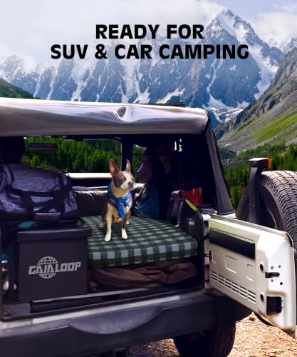 Image of GAIALOOP 3 Inch Memory Foam Camping Mattress, Dual Layer Thick Sleeping Camp Pad for Car Tent Cot, Roll-Up Portable Glamping Floor Bed for Guests Sleepover