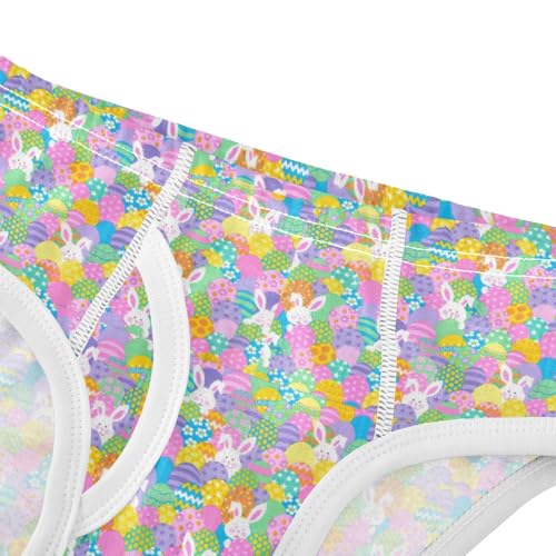 Boys' Exclusive Briefs Toddler Underwear 95% Combed Cotton Boxerbriefs 2T Colorful Bunny and Flower Pattern 234