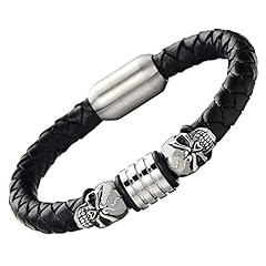 Metal Color: Silver; Leather color: black