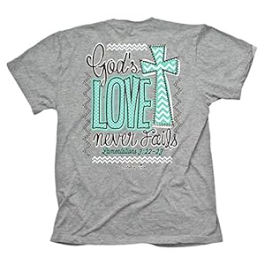 Cherished-Girl-Womens-Never-Fails-T-Shirt-Grey Never Fails Cherished Girl Christian Tee,Heather,X-Large