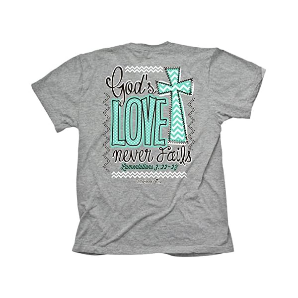 Cherished-Girl-Womens-Never-Fails-T-Shirt-Grey Never Fails Cherished Girl Christian Tee,Heather,X-Large
