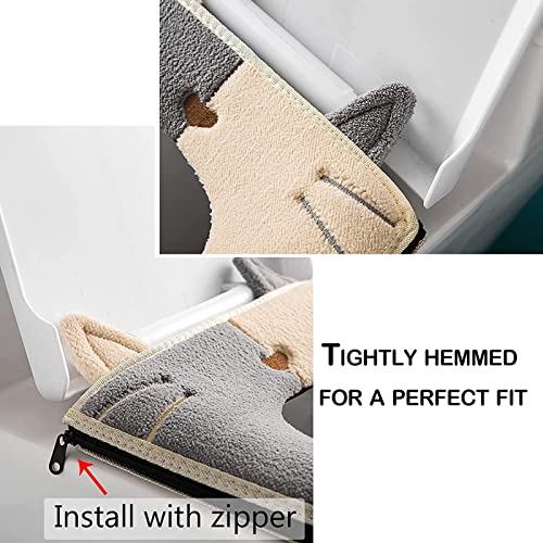 YUELYH WC-Waschmaschine WC-Sitzkissen Für Zuhause 2 Packungen WC-Waschmaschinen Aus Stoff Mit Reißverschluss Weich Und Bequem Wasserdicht – Bild 5