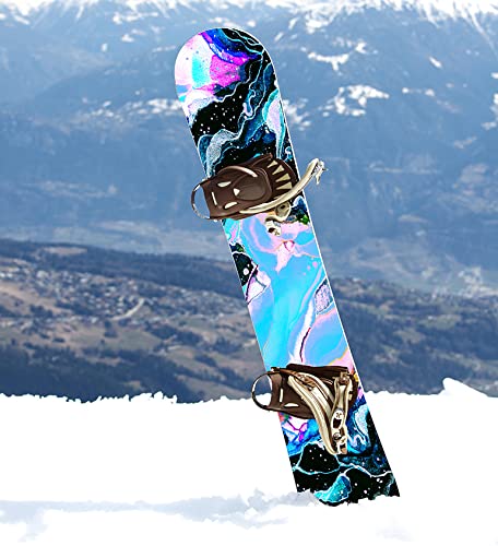 Snowboard Wrap 129 - Blue Marble Snowboard Graphic Decal - Includes Application Squeegee - 14 inch x 65 inch fits most snowboards