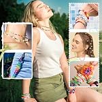 4200pcs Poney Perles Kit pour la fabrication de bracelet, Rainbow Kandi Perles avec des perles de lettres, DIY Bracelet d'amitié Kit de fabrication de bijoux, Arts et artisanat Cadeau pour les adolescentes