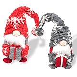 Christmas Gnomes Decorations, 2 Pack Handmade Swedish Tomte Santa Scandinavian Figurine Nordic Plush