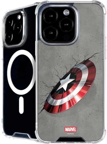 Skinit Phone Case Compatible with MagSafe iPhone 16 Pro - Officially Licensed Marvel Captain America Shield Design