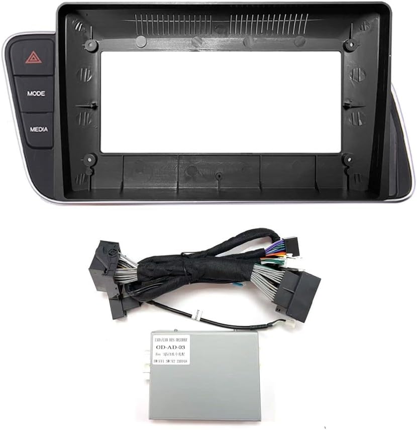 9" Car Stereo Navigation FM Radio Mounting Frame Bracket with Wiring Harness Compatible with Audi Q5 2009 2010 2011 2012 2013 2014 2015 2016 2017 2018