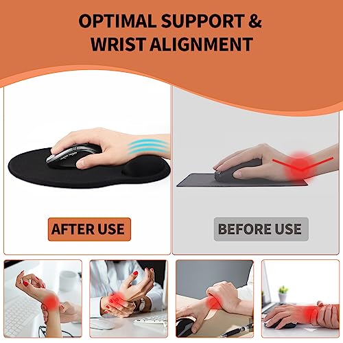 Image of eulps Mouse Pad with Wrist Rest, Comfortable Computer Mousepad with Gel Wrist Support Smooth Surface and Non-Slip PU Base for Pain Relief, Laptop, Office & Home (Oceanic Sunset)