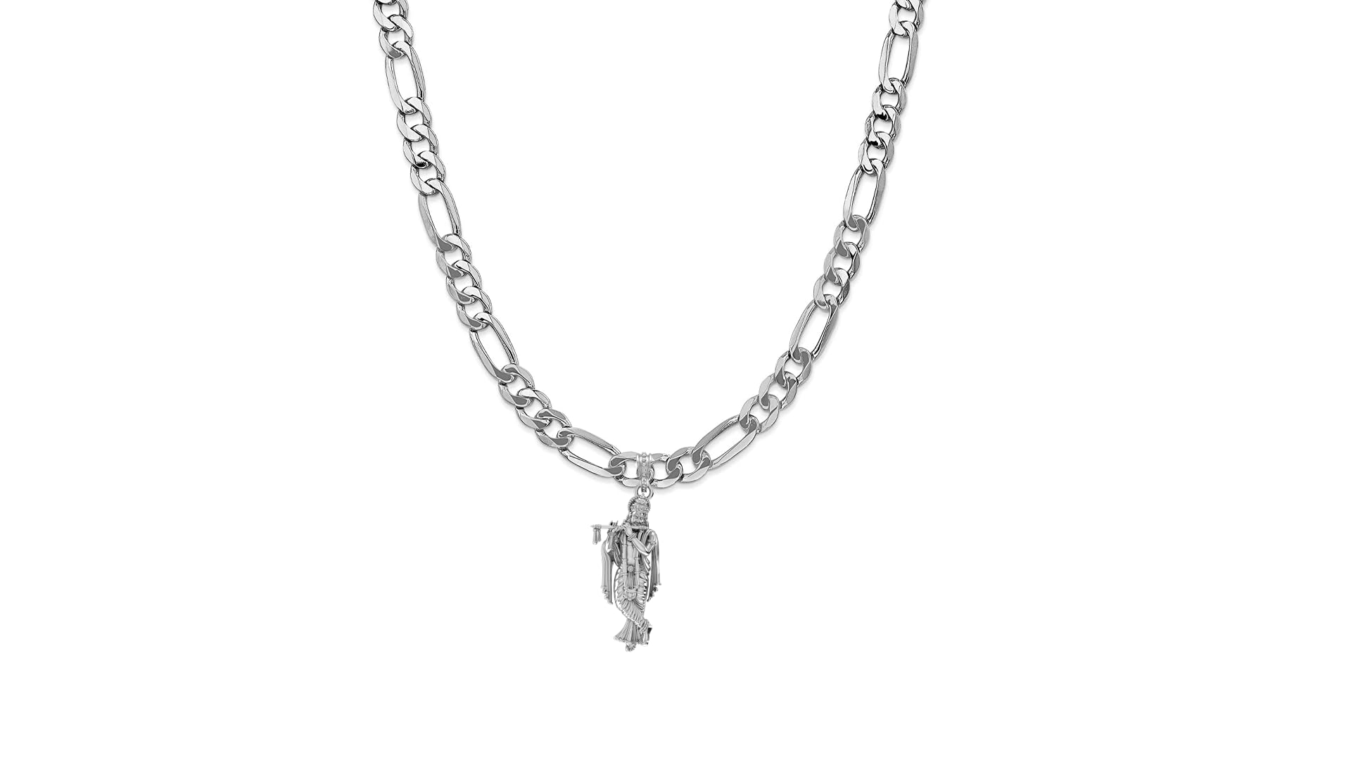 akshat sapphire Sterling Silver (92.5% purity) God Krishna Chain Pendant (Pendant with Chain) for Men & Women Pure Silver Lord Krishna Chain Locket for Health & Wealth-picture-47