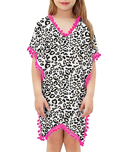 Big Girls Quick Dry Swimsuits Cover Up Summer Cute Tassel Bathing Suits Beach Wear Leopard Graphic Dress Tops Clothing Outfits For Birthday Gift 10-12T #TOP19