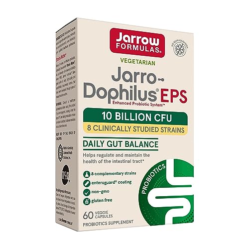 Jarro-Dophilus EPS, 5 Billion Organisms Per Vegetarian Capsule, Intestinal and Immune Support, Veggie Caps (Cool Ship), 60 Count (Pack of 3)