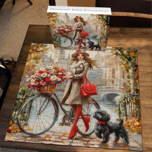 Rompecabezas PICKFORU de elegancia urbana, 1000 piezas para adultos, rompecabezas de mujer vintage, parque natural, desafío difícil miniatura 2