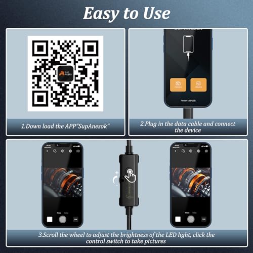 Ennovor W400E Endoscope Camera With Light, 1920P Hd Borescope Camera With 8 Adjustable Led Lights, 16.4Ft Semi-Rigid Snake Camera thumb #7