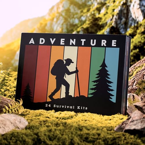 Outdoor Survival Kit, 24-in-1 Multifunctional Emergency Gear, Designed for Outdoor Enthusiasts and Adventurers, Compact for Camping, Hiking, Hunting Outside Sports, Ideal Gift for Adult Men Teen Boys.