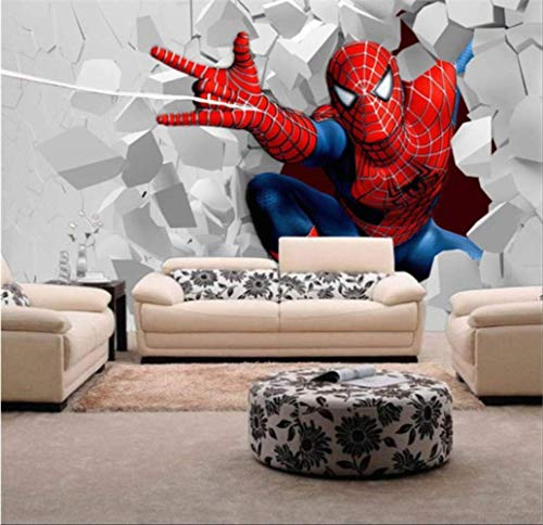 3d Enfants Fond D’écran, Peinture Murale Spiderman Pour La Chambre Des Enfants Salle Tv Toile De Fond Imperméable À L’eau Hauteur 200cm * Largeur140cm un