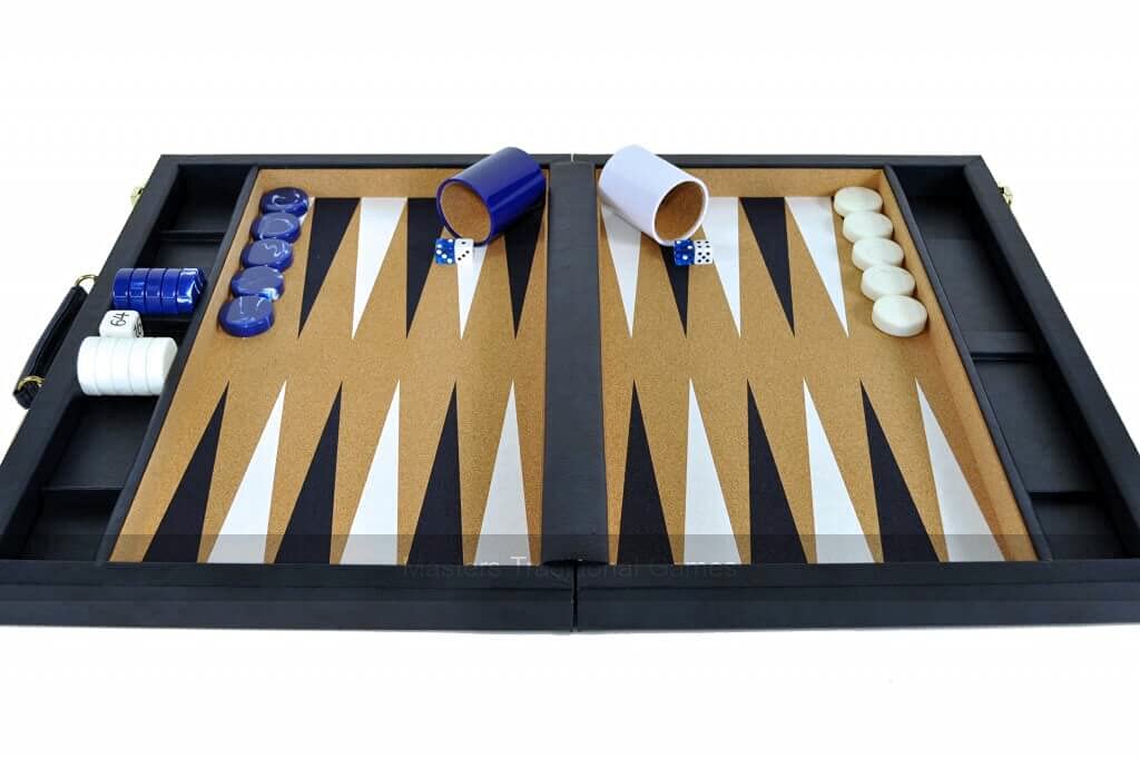 Classic Blue Champion Attaché 19-inch Backgammon Set