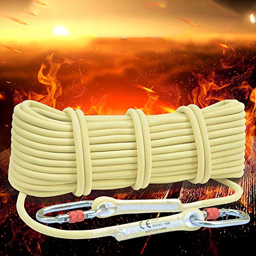 Cuerda Kernmantle de Baja Elasticidad, Cuerda estática ignífuga de Alta Resistencia, Equipo Multifuncional ignífugo for Exteriores, Fuerza de tracción(8mmx20m)