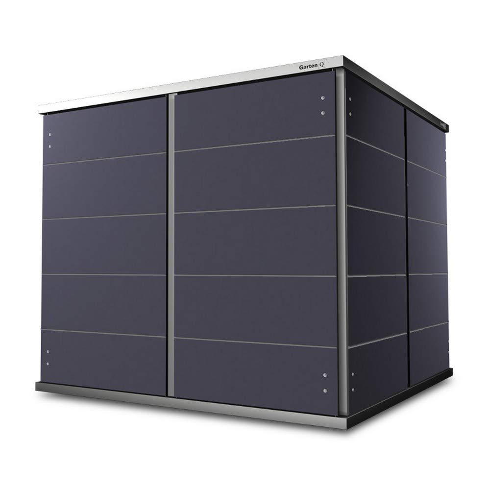 Garten Q Pure 2 Design Garden Shed Weatherproof Hpl With Unique Storage Concept Anthracite 158 X 158 X 158 Cm W X D X H Amazon Co Uk Garden Outdoors