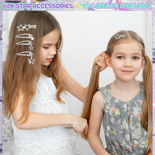 30 Pinzas de Cabello Estrella Plata Y2K Metal miniatura 4