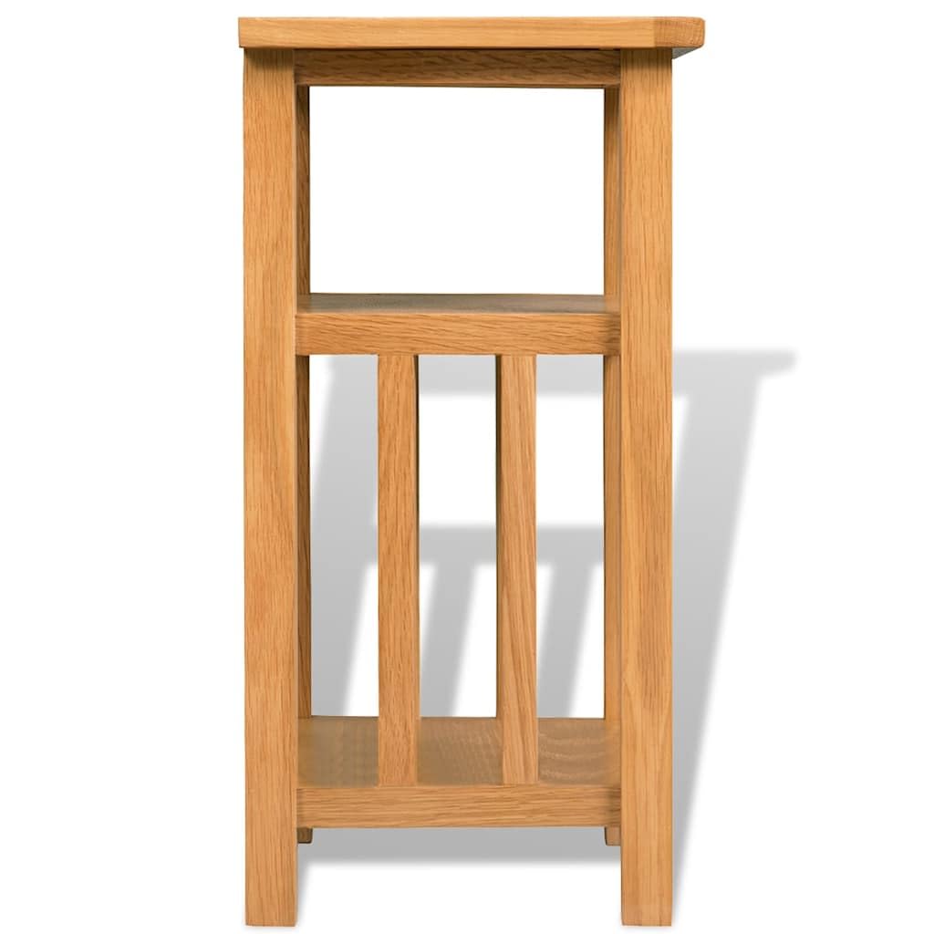Stolik pomocniczy z półką na gazety, dąb 27 x 35 x 55 cm, kompaktowy mebel do salonu, sypialni, stabilny stolik kawowy z miejscem do przechowywania napojów, czasopism, dekoracja, zajmuje