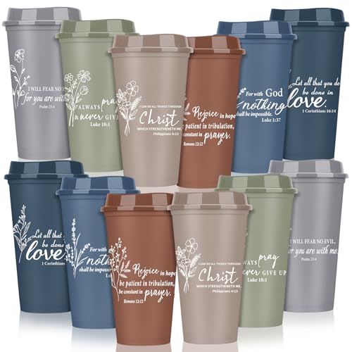 Yetene 12 Pcs Reusable Christian Coffee Cups Gifts...